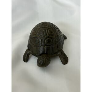 Vtg Cast Iron Turtle Hide A Key. 4.5”